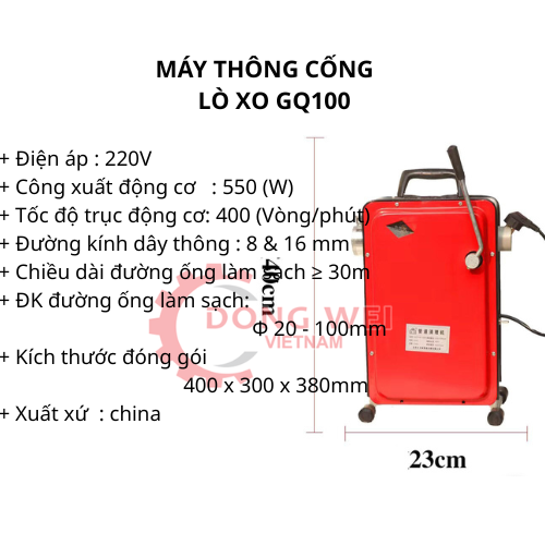 MÁY THÔNG CỐNG LÒ XO GQ100-900W